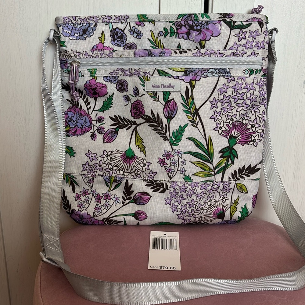 Vera Bradley Lighten Up Slim Crossbody - Lavender Botanical